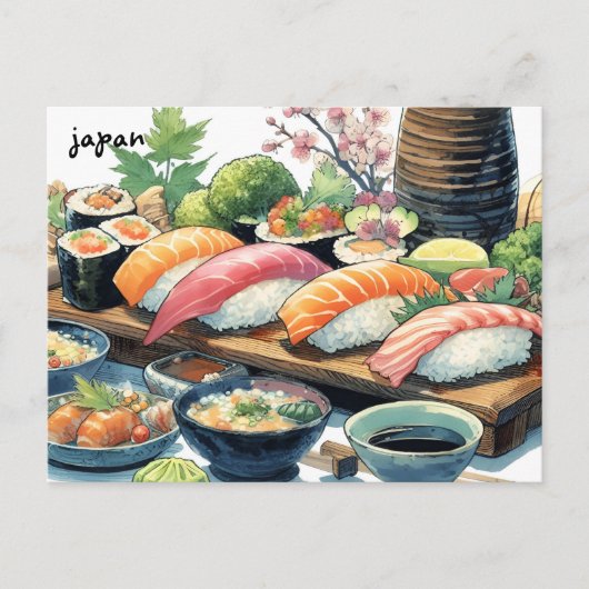 Sushi-Massenmailing japanischer Postkarten (Vorderseite)