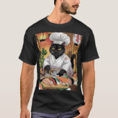 Sushi Master Black Cat T-Shirt (Vorderseite)