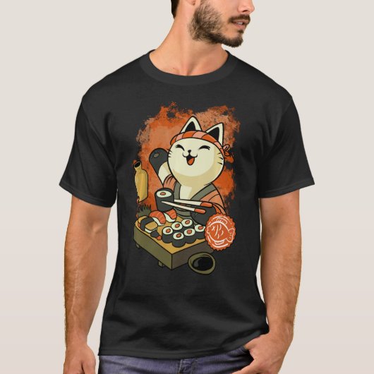 Sushi Master Cat Sweatshirt T-Shirt (Vorderseite)