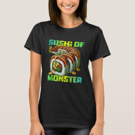 Sushi mit Monster-Design T-Shirt