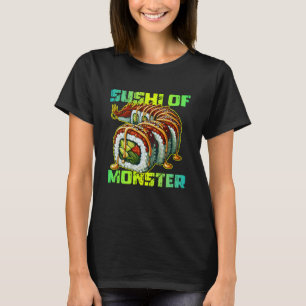 Sushi mit Monster-Design T-Shirt