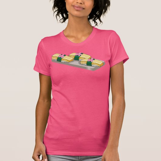 Sushi mit rosa Blume T-Shirt (Vorderseite)