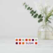 SUSHI (Mod-Quadrate) Mini Visitenkarte (Stehend Vorderseite)