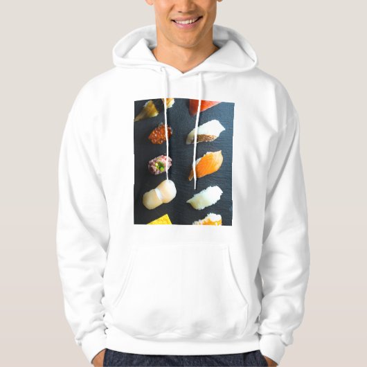 Sushi Museum on a Blackboard | Modern Japanese Sty Hoodie (Vorderseite)