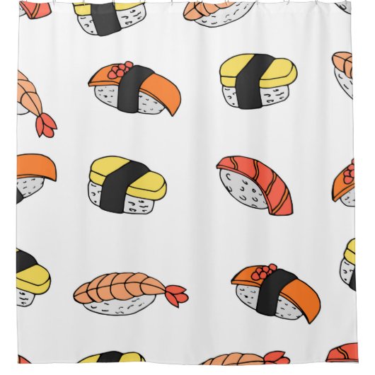Sushi-Muster Duschvorhang (Vorderseite)
