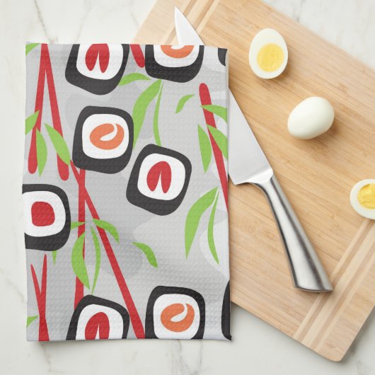 Sushi-Muster Geschirrtuch (Viertel Falte)