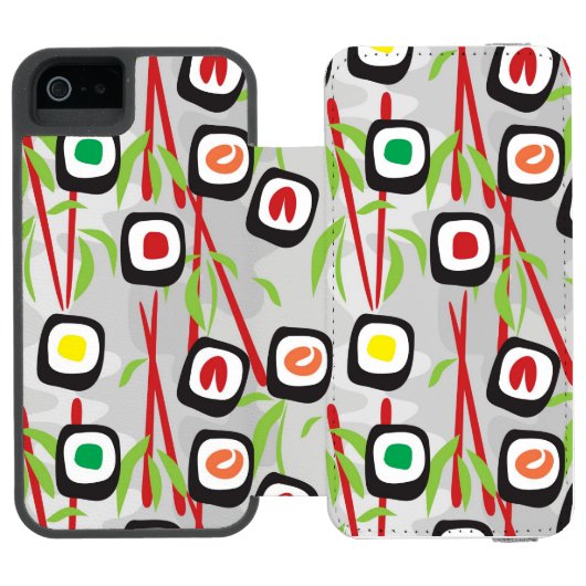 Sushi-Muster Incipio iPhone Geldbeutel-Hülle (Folio Geöffnet)