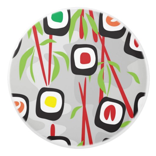 Sushi-Muster Keramikknauf (Vorderseite)