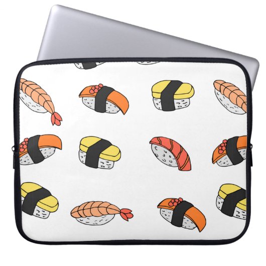 Sushi-Muster Laptopschutzhülle (Vorderseite)