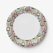Sushi-Muster Pappteller (Vorderseite)