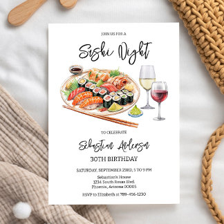 Sushi-Nacht-Geburtstagseinladung Einladung
