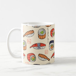 Sushi-nahtloses Muster Kaffeetasse
