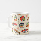 Sushi-nahtloses Muster Kaffeetasse (Vorderseite Links)