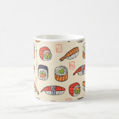 Sushi-nahtloses Muster Kaffeetasse (Mittel)