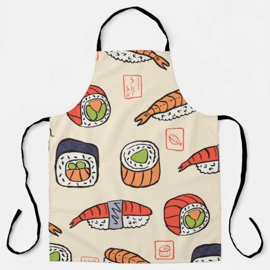 Sushi-nahtloses Muster Schürze (Vorderseite)