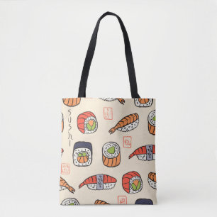 Sushi-nahtloses Muster Tasche