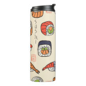 Sushi-nahtloses Muster Thermosbecher (Nach links gedreht)