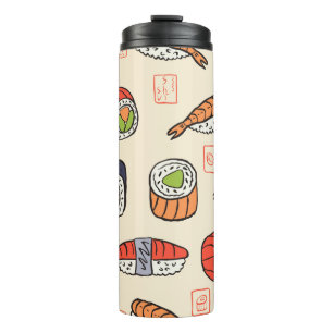 Sushi-nahtloses Muster Thermosbecher