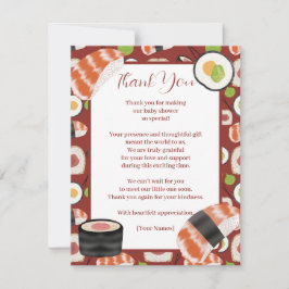 Sushi Neutral Baby Dusche Dankeskarte