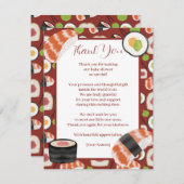 Sushi Neutral Baby Dusche Dankeskarte (Vorne/Hinten)