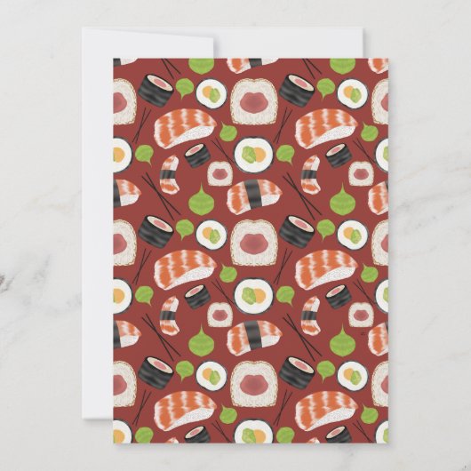 Sushi Neutral Baby Dusche Einladung (Rückseite)