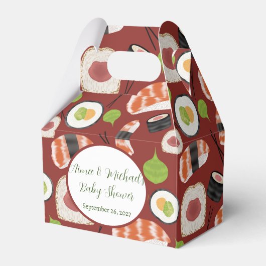 Sushi Neutral Baby Dusche Geschenkschachtel (Vorderseite)