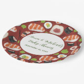 Sushi Neutral Baby Dusche Pappteller (Schrägansicht)