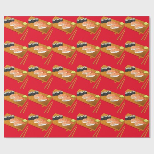 Sushi niedlich japanisches Essen Geschenkpapier (Flach)
