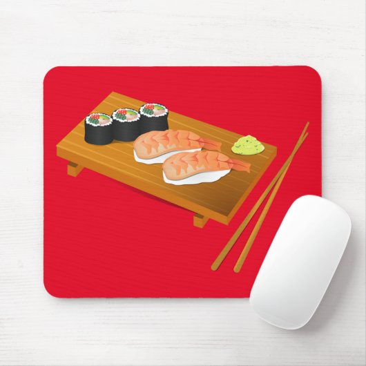 Sushi niedlich japanisches Essen Mousepad (Mit Mouse)
