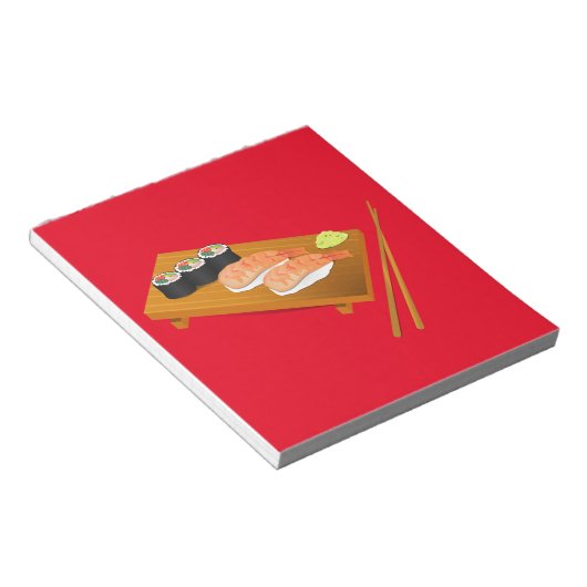 Sushi niedlich japanisches Essen Notizblock (angewinkelt)