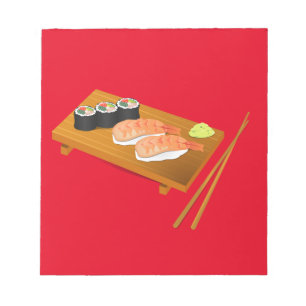 Sushi niedlich japanisches Essen Notizblock