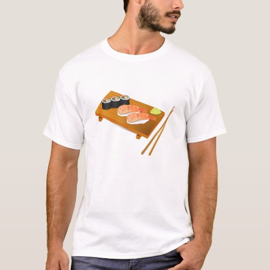Sushi niedlich japanisches Essen T-Shirt (Vorderseite)