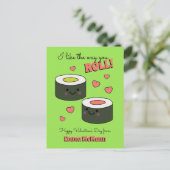 Sushi Niedlich Kids Valentine's Day Friendship Pos Postkarte (Stehend Vorderseite)