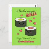 Sushi Niedlich Kids Valentine's Day Friendship Pos Postkarte (Vorne/Hinten)