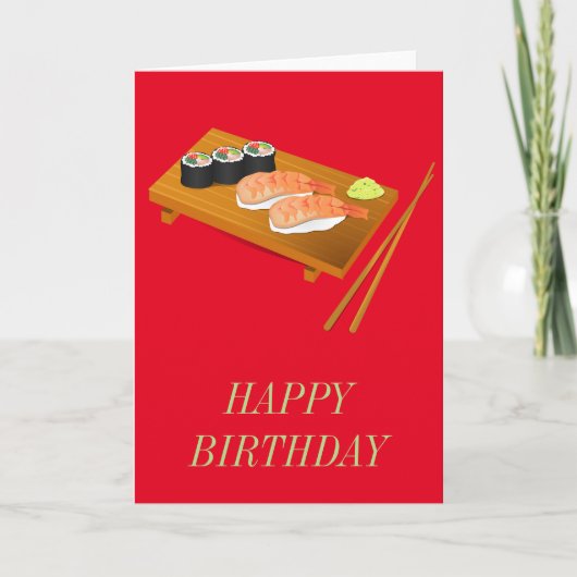 Sushi niedliche Geburtstag Karte (Vorderseite)