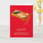 Sushi niedliche Geburtstag Karte (Gelbe Blume)