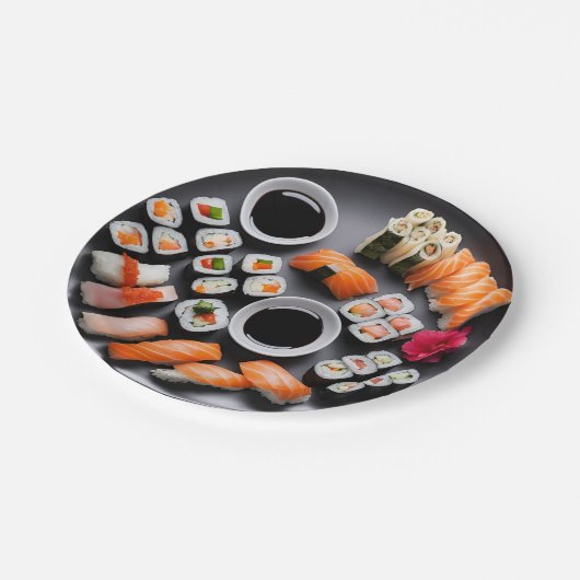 Sushi Night Paper Party Teller (Schrägansicht)