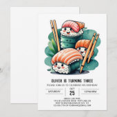 Sushi Night Printable Geburtstag Einladung (Vorne/Hinten)