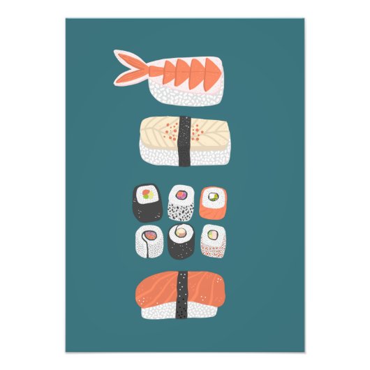 Sushi Nigiri Maki Roll Foto Print (Vorne)