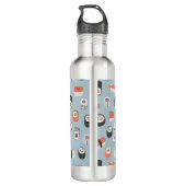 Sushi Nigiri Maki Roll Gemustert Edelstahlflasche (Rückseite)