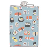 Sushi Nigiri Maki Roll Gemustert Flachmann (Rückseite)