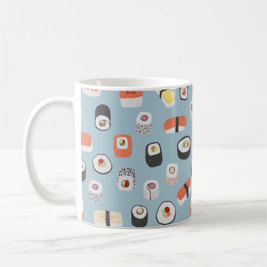 Sushi Nigiri Maki Roll Gemustert Kaffeetasse (Links)