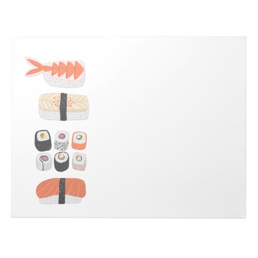 Sushi Nigiri Maki Roll Japanisch Art Food Notizblock (Vorderseite)