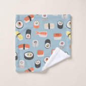 Sushi Nigiri Maki Roll Muster Badhandtuch Set (Waschlappen)