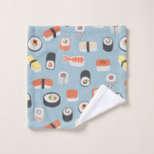 Sushi Nigiri Maki Roll Pattern Badhandtuch Set (Waschlappen)