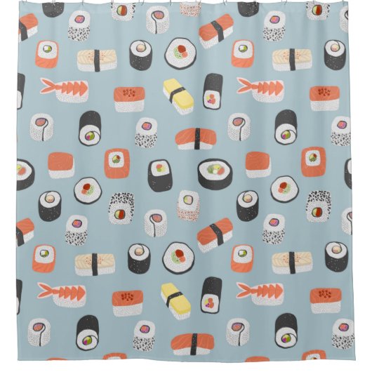 Sushi Nigiri Maki Roll Pattern Duschvorhang (Vorderseite)