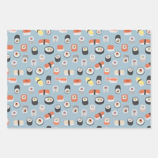 Sushi Nigiri Maki Roll Pattern Geschenkpapier Set (Vorderseite 2)