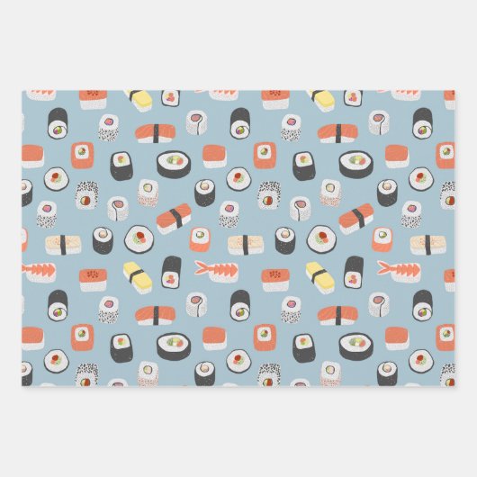 Sushi Nigiri Maki Roll Pattern Geschenkpapier Set (Vorderseite)