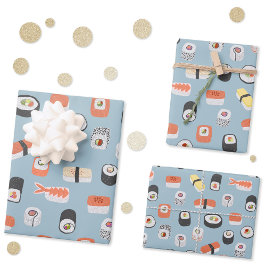 Sushi Nigiri Maki Roll Pattern Geschenkpapier Set