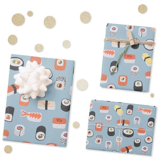 Sushi Nigiri Maki Roll Pattern Geschenkpapier Set